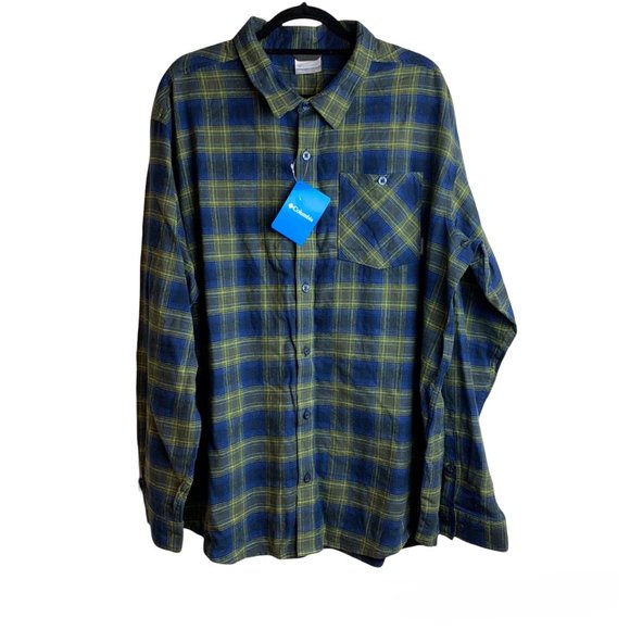 NWT! Men's Columbia Long Sleeve Plaid Button Down Up Shirt XXL - Picture 1 of 6